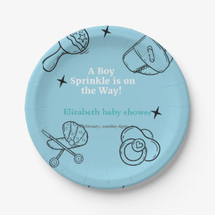 Oh Boy sprinkle It's A Boy Baby Shower  Paper Plate