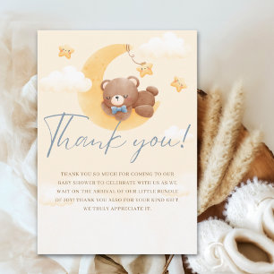 Oh Boy, Teddy Bear Baby shower boy Thank You Card
