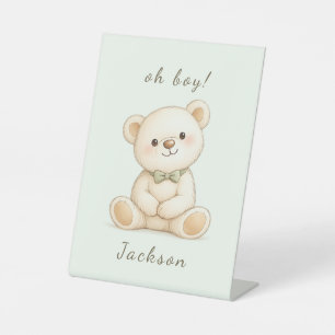 Oh Boy Teddy Bear Baby Shower Welcome Sign