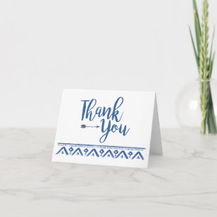 Oh Boy Tribal Baby Shower Thank You Card
