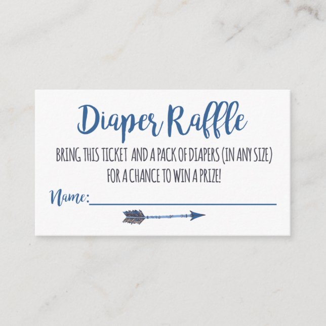 Oh Boy Tribal Diaper Raffle Tickets Enclosure Card (Front)