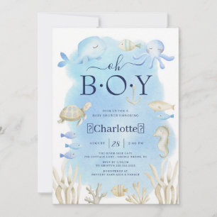 Oh Boy Under the Sea Baby Shower Invitation