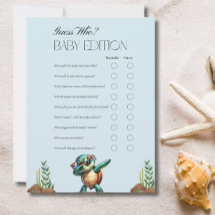 Oh Boy Under The Sea Turtle Baby Shower Game Card