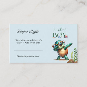 Oh Boy Under The Sea Turtle Party Personalised Enclosure Card