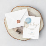 Oh Boy! Watercolor Baby Shower Invitation<br><div class="desc">Celebrate the soon-to-be birth of your sweet son with our watercolor blue,  beige and soft white baby shower design. This design is fully customisable and can be altered to include your most important information.</div>