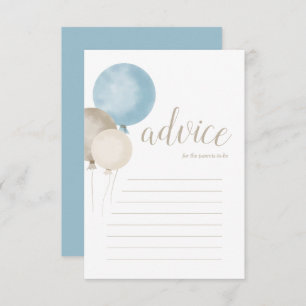 Oh Boy! Watercolor Balloon Advice Card