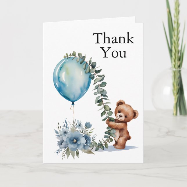Oh Boy! We Can Bearly Thank You" Teddy Bear  You Card (Front)