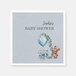 Oh Boy! We Can Bearly Wait Baby Shower Napkin