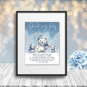 Oh Boy Winter Baby Shower Don't Say Baby Game Poster