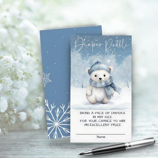 Oh Boy Winter | Woodland Baby Shower Diaper Raffle Enclosure Card (Creator Uploaded)