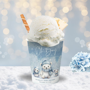 Oh Boy Winter   Woodland Baby Shower Paper Cups