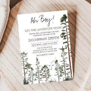 Oh Boy Woodland Baby Shower Invitation