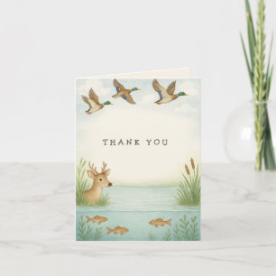 Oh Boy Woodland Baby Shower Thank You Card