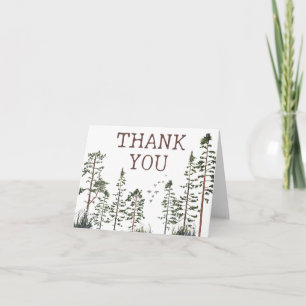 Oh Boy Woodland Baby Shower Thank You Card