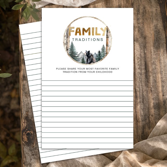 Oh Boy Woodland Bear Family Traditions Baby Shower (Family Traditions Baby Shower Keepsake)