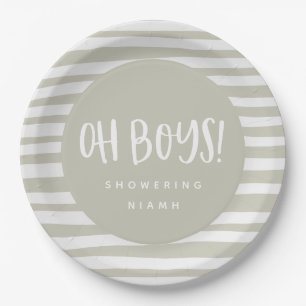 Oh boys, twin baby shower party napkins paper plate