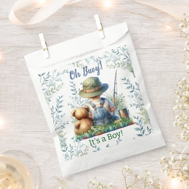 Oh Buoy, it's a Boy! Fishing Themed Baby Shower Favour Bags (Clipped)