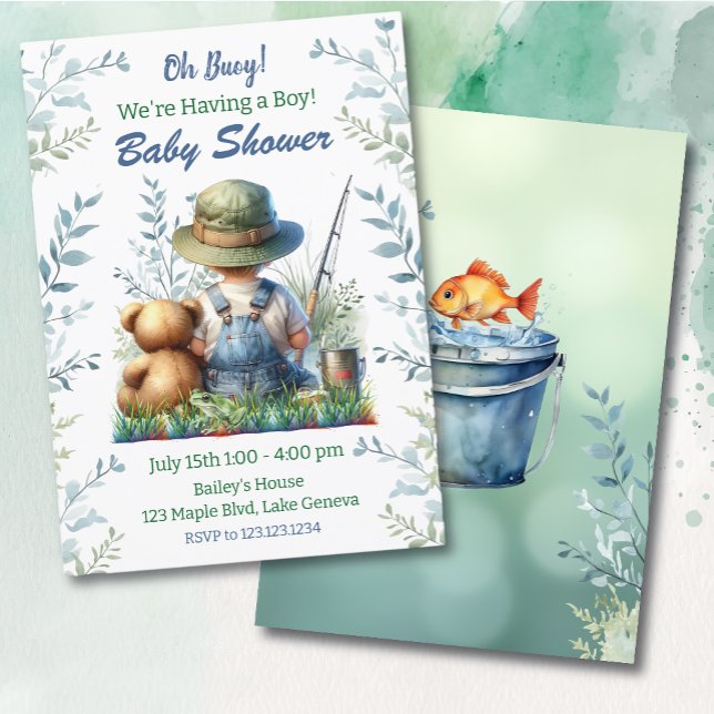 Oh Buoy, it's a Boy! Fishing Themed Baby Shower Invitation (Creator Uploaded)
