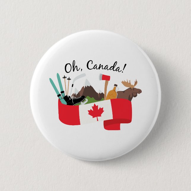 Oh Canada 6 Cm Round Badge (Front)