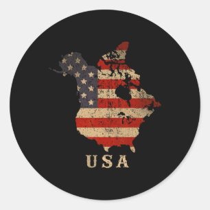 Oh Canada! Canada And Usa Map - Annexe America’s 5 Classic Round Sticker