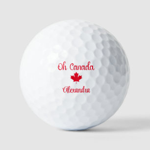Oh Canada Elegant Maple Leaf Golf Balls