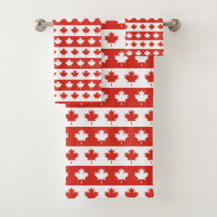 Oh Canada   Elegant Red Maple Leaf Bath Towel Set