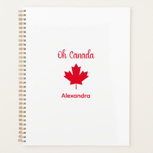 Oh Canada Elegant Red Maple Leaf Planner