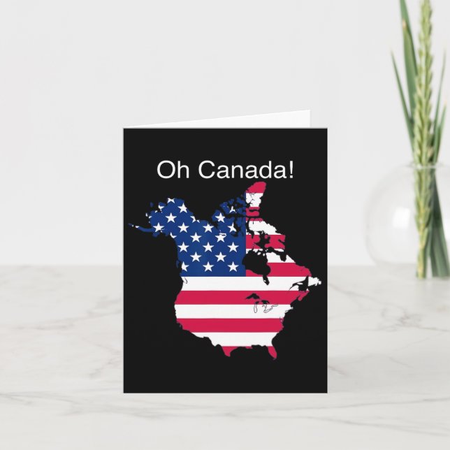Oh Canada Funny Trump Map Of Usa 2  Card (Front)