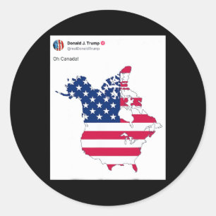 Oh Canada Funny Trump Map Of Usa Classic Round Sticker