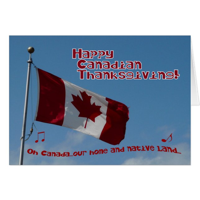 Oh Canada-happy thanksgiving-flag (Front Horizontal)