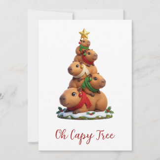 Oh Capy Tree Capybara Christmas Tree Stack Holiday Card