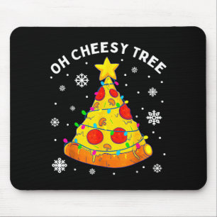 Oh Cheesy Tree Xmas Food Present Christmas Zza Tre Mouse Pad