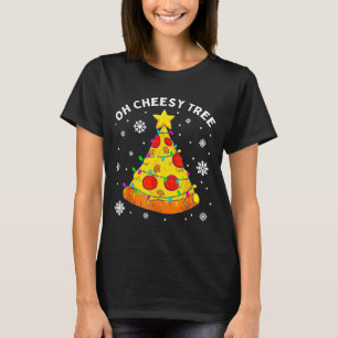 Oh Cheesy Tree Xmas Food Present Christmas Zza Tre T-Shirt
