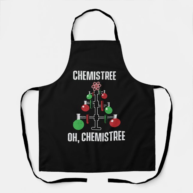 Oh Chemist Tree Chemistree Pun Science Apron (Front)