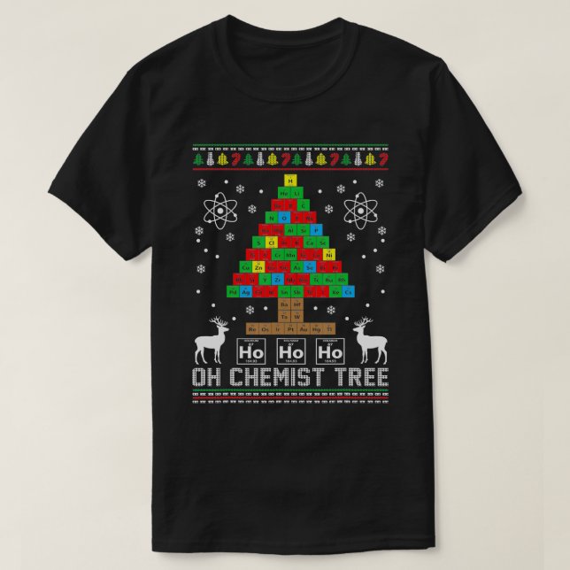Oh Chemist Tree Merry Christmas Chemistree Chemist T-Shirt (Design Front)