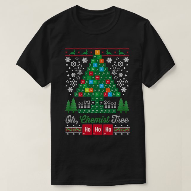 Oh Chemist Tree Merry Christmas Chemistree  T-Shirt (Design Front)