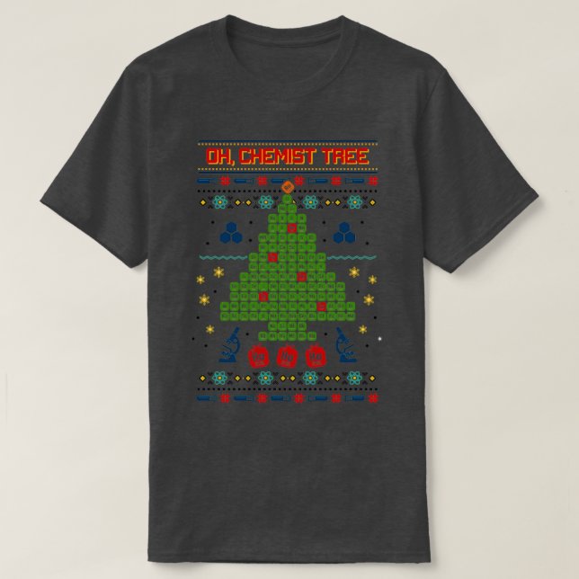 Oh Chemist Tree Ugly Christmas Sweatshirt T-Shirt (Design Front)