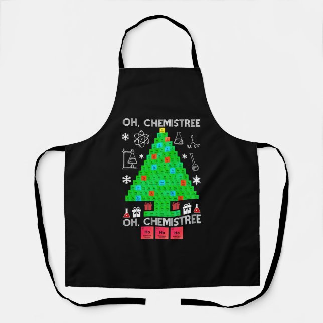 Oh Chemistree Chemist Tree Funny Science Christmas Apron (Front)