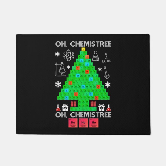 Oh Chemistree Chemist Tree Funny Science Christmas Doormat (Front)