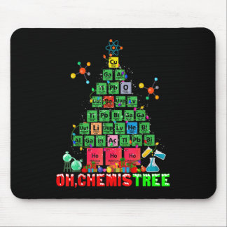 Oh Chemistree Christmas Tree Xmas Lights Chemistry Mouse Pad