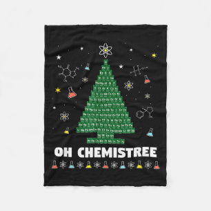 Oh Chemistree Periodic Table Chemistry Christmas T Fleece Blanket