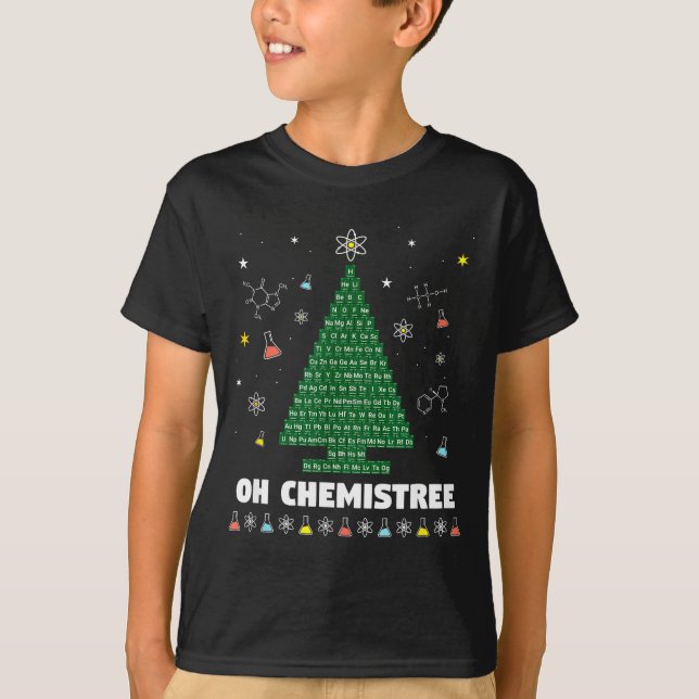 Oh Chemistree Periodic Table Chemistry Christmas T T-Shirt (Front)