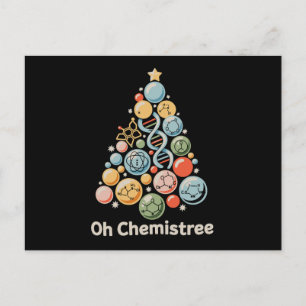 Oh Chemistree Science Chemistry Lab Christmas Xmas Holiday Postcard