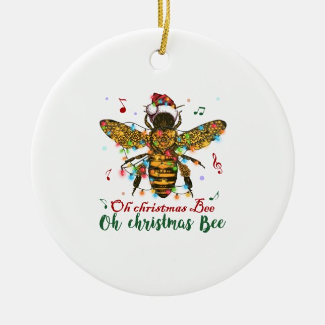 Oh Christmas Bee Oh Christmas Bee Light Ceramic Tree Decoration (Front)