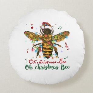 Oh Christmas Bee Oh Christmas Bee Light Round Cushion