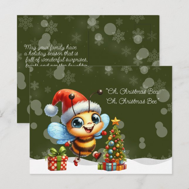 "Oh, Christmas BEE, Oh, Christmas BEE" Postcard (Front/Back)