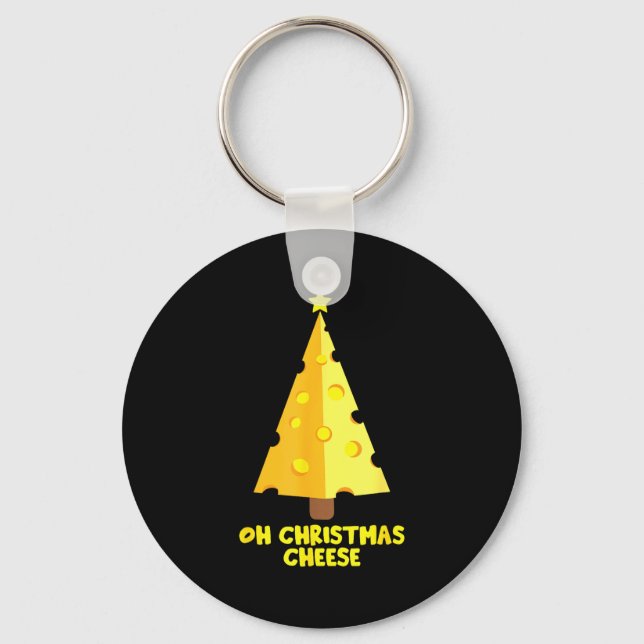 Oh Christmas Cheese Funny Cheese Lovers Gift  Key Ring (Front)