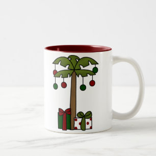Oh Christmas Palm Tree Two-Tone Coffee Mug