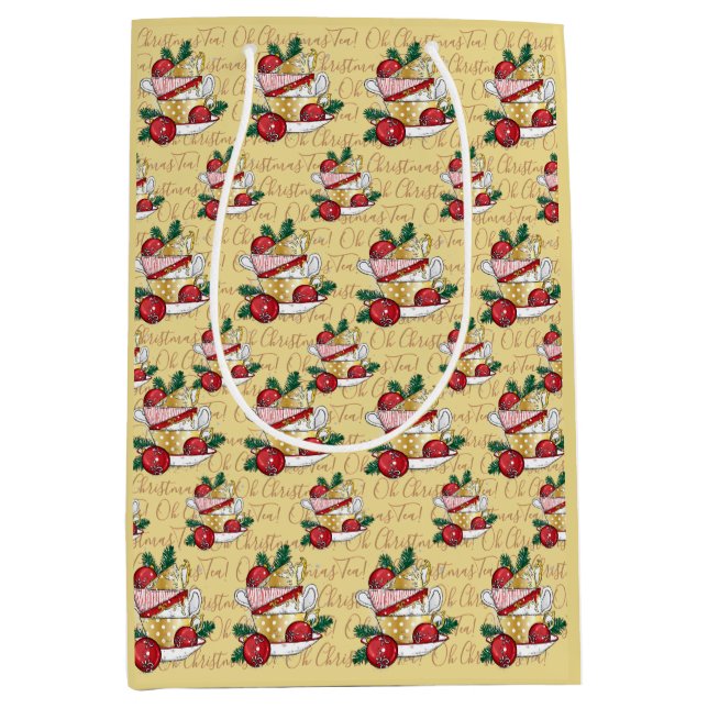 Oh Christmas Tea! Medium Gift Bag (Front)