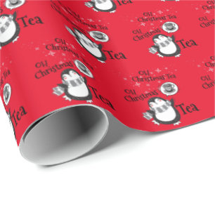 Oh Christmas Tea Penguin Lover - Tea Drinker Wrapping Paper